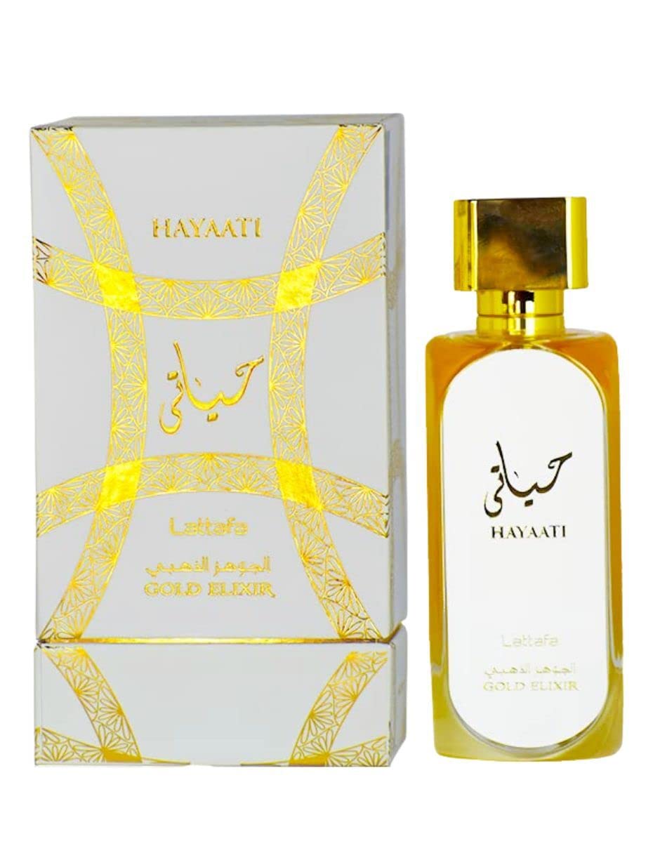 Lattafa Hayaati Gold Elixir EDP Spray For Unisex, 3.4 Ounce